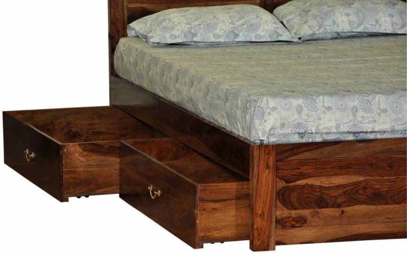 Induscraft Solid Wood King Bed With Storage